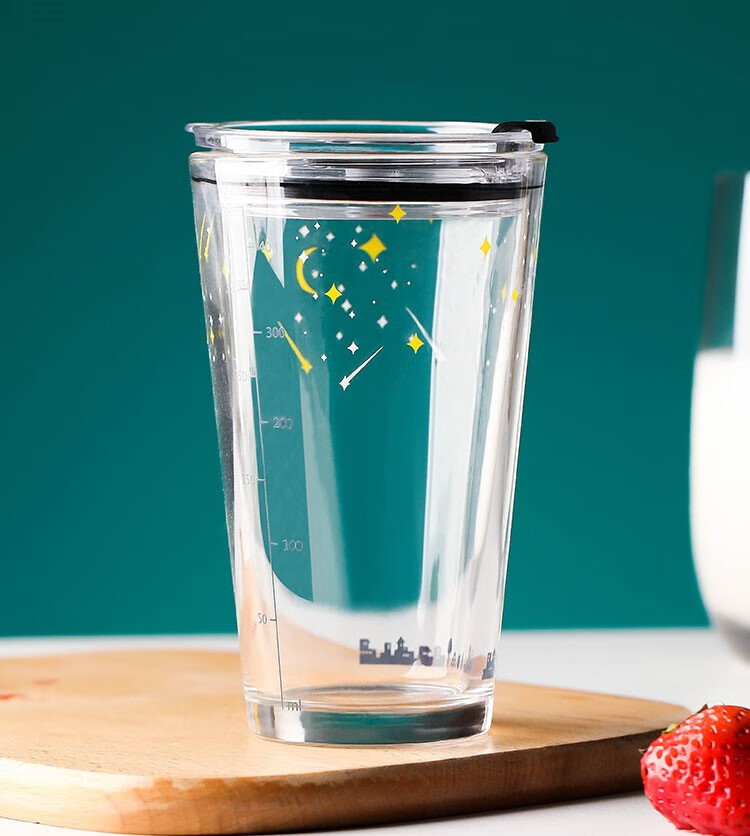 同款果汁吸管杯子女可爱少女创意个性潮流ins风饮料杯奶茶玻璃杯网红