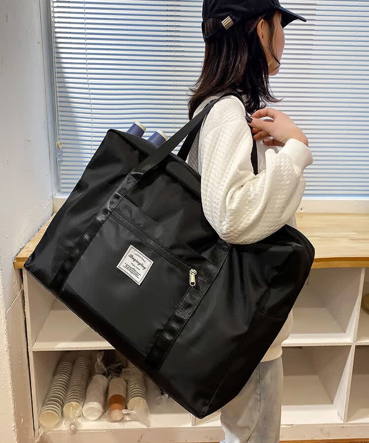 短途旅行包手提大容量女出差轻便收纳袋孕妇待产包装衣服的行李包紫红