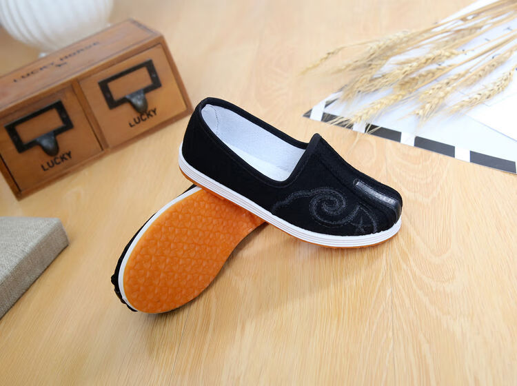 老北京布鞋透气儿童圆口布鞋古装中国风汉服表演黑布鞋大码男童鞋 忠