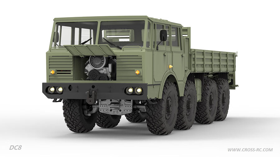 利瑞芬遙控重卡模型crossrc dc8太拖拉8x8遙控電動rc模型車重卡軍卡