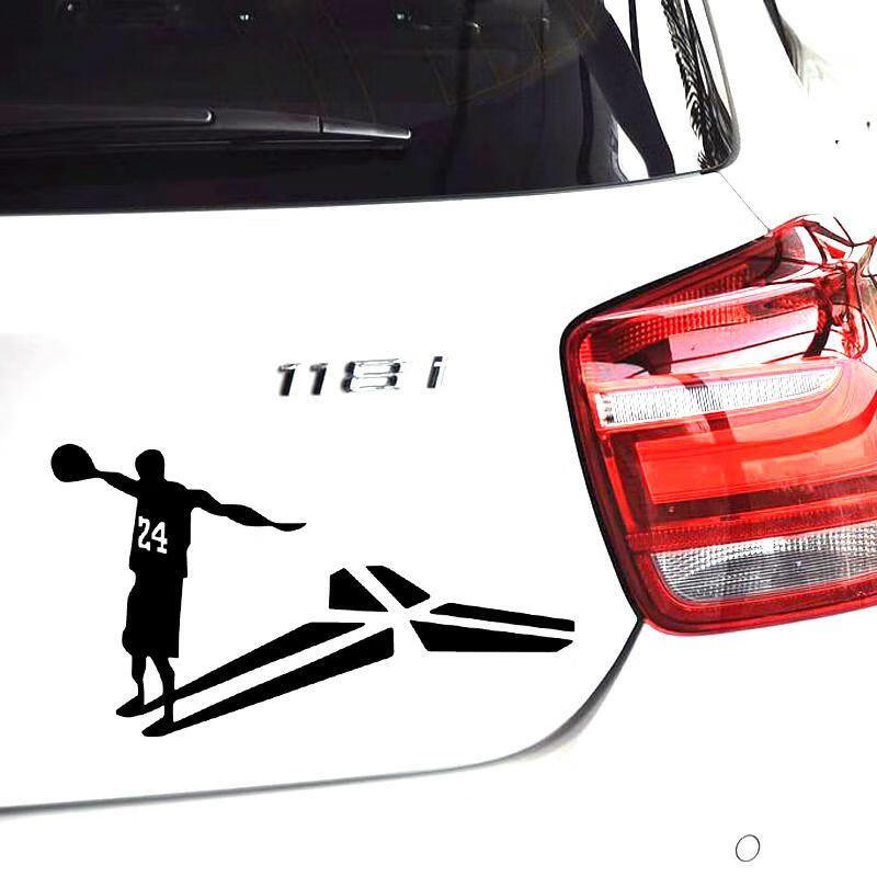 汽车外饰个性装饰贴nba篮球贴纸纪念黑曼巴kobe球衣24号车尾 白色背影