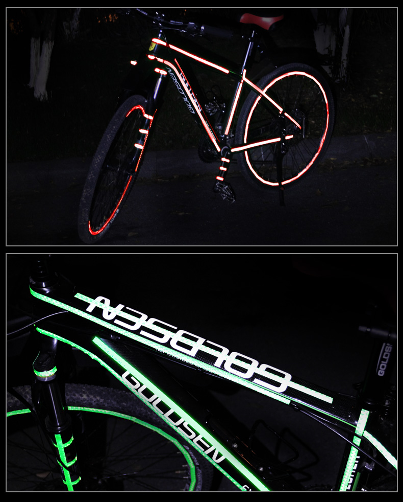 自行车反光贴山地车配件反光条夜光装备死飞荧光贴摩托车车身贴纸