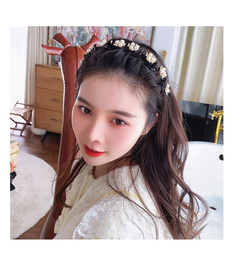 珍珠发箍可编发碎发神器懒人头箍女刘海固定头饰韩版网红压扣发卡