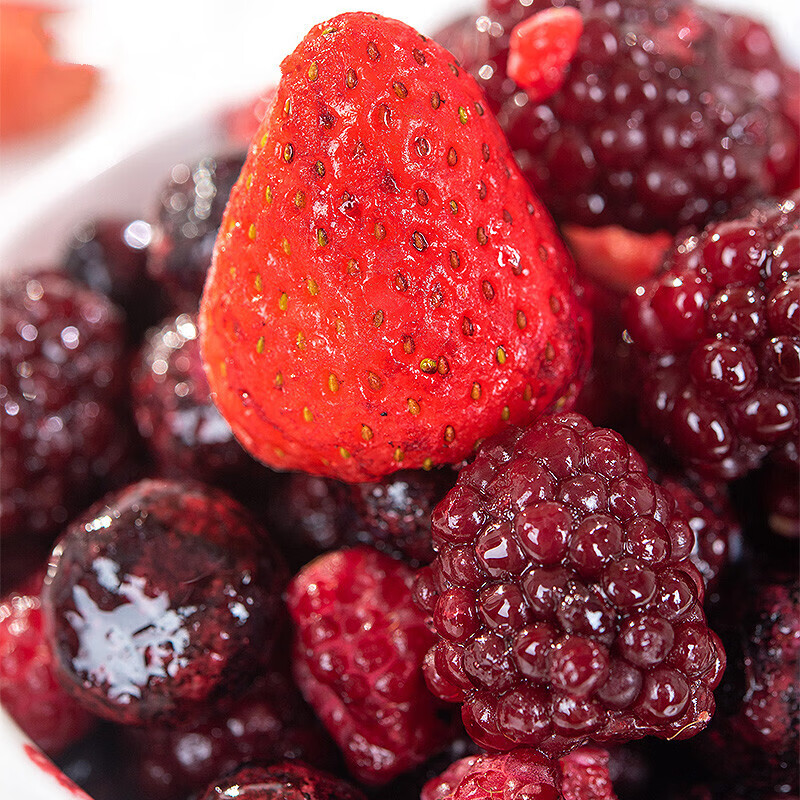 速运冷冻新鲜混合莓草红树莓蓝梅蓝黑莓果榨汁浆果速冻水果1kg袋草莓