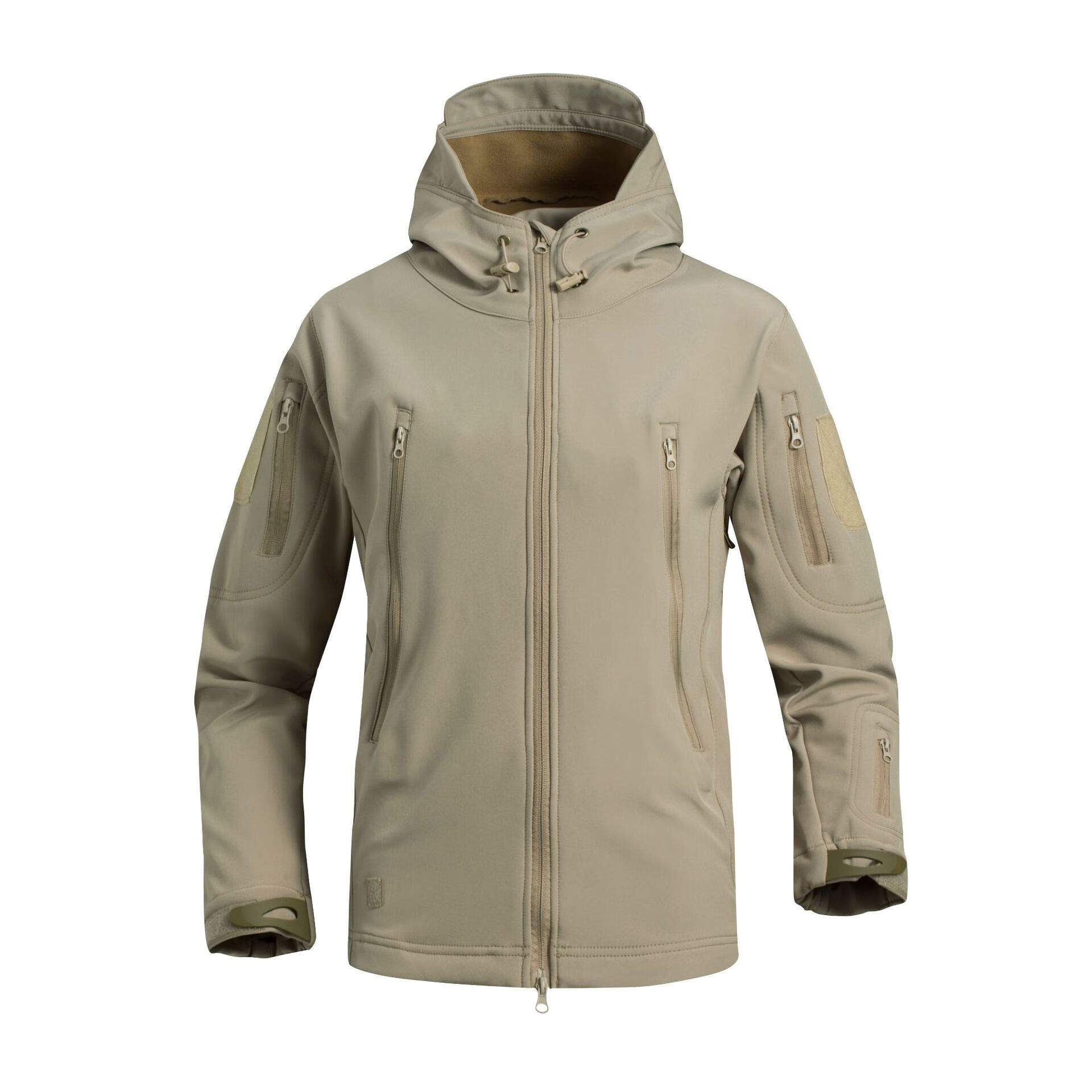 潜行者户外防风衣软壳冲锋衣男鲨鱼皮抓绒骑行服防风 cp迷彩色 l