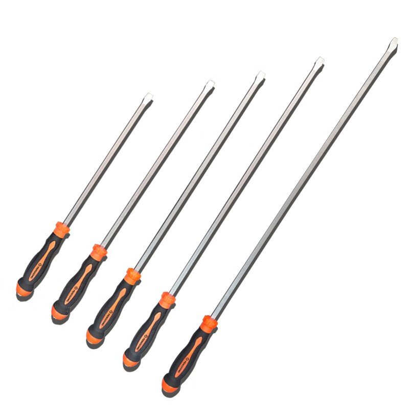 鹏工特长特大号一字螺丝刀工业级平口多功能可敲击工地拆模板撬棍长杆