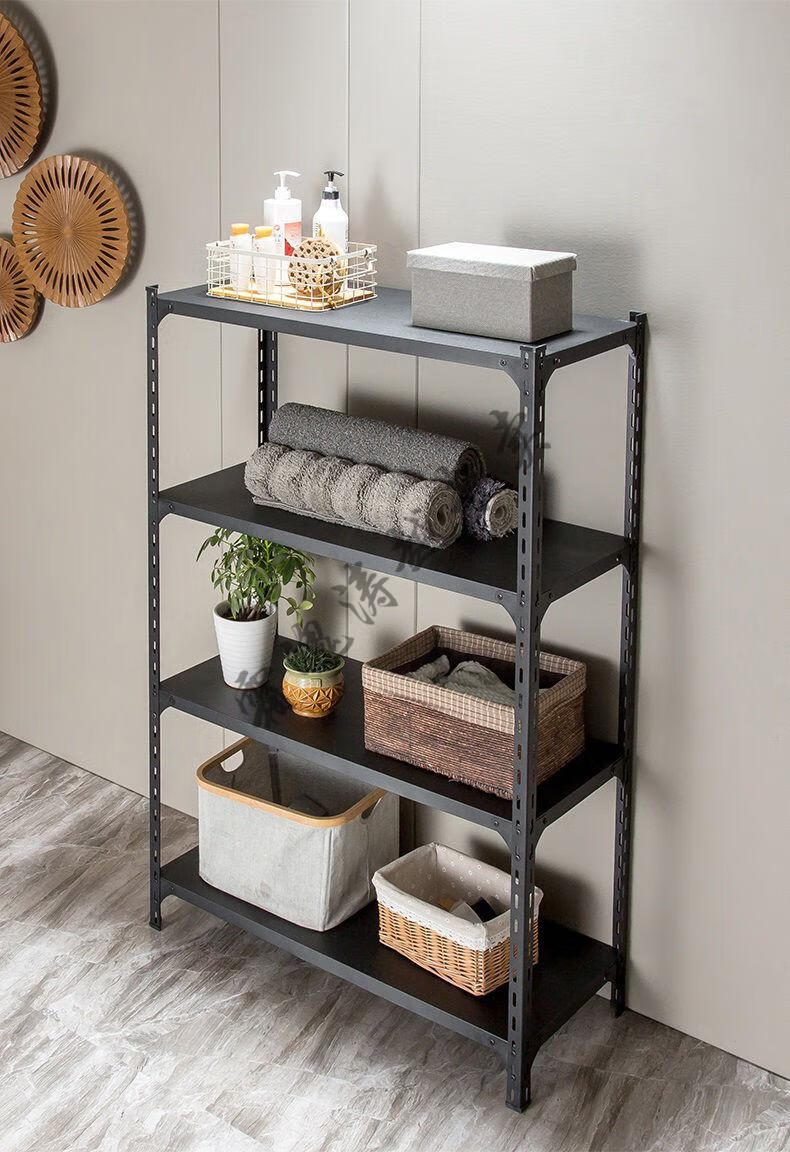 晟煦银祥家用小型置物架角钢货架储物架落地多层钢铁架子展示架 加厚