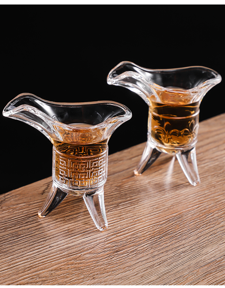 乐盈凡白酒杯套装中国风玻璃创意爵杯仿古帝王杯套装小号白酒杯中式