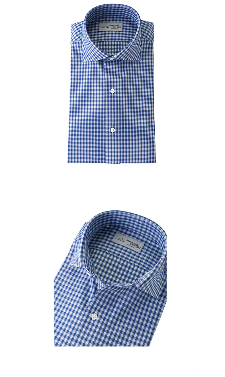 镰仓衬衫长袖针织衬衫traveler易打理格子衬衫kamakurashirts棕色3737