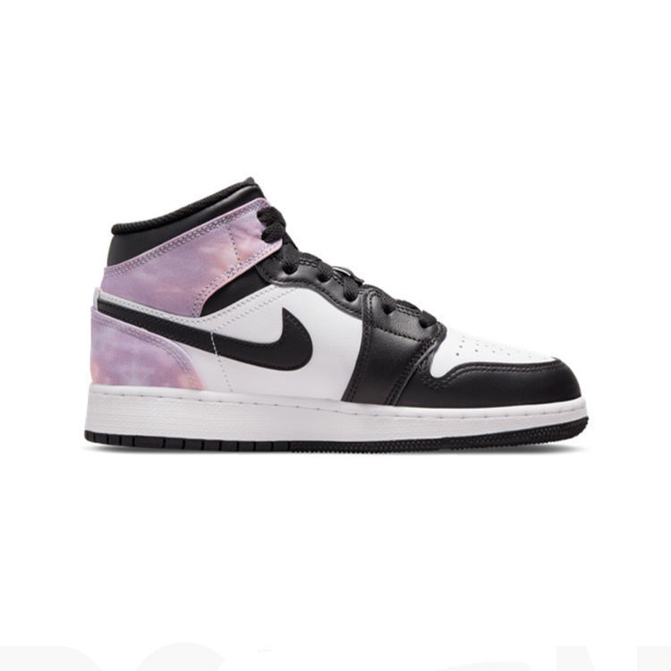 运动鞋air jordan 1 mid se zen master 黑白紫 黑白紫 aj1-黑白紫