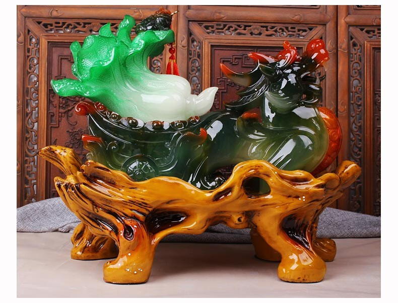 十号公馆貔貅摆件大号翡翠玉白菜招财金蟾聚宝盆开业礼品乔迁新居礼物