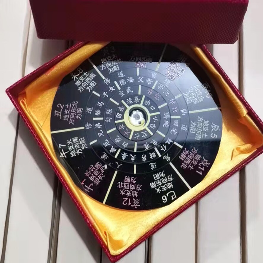 好物推荐专业风水罗盘高精度新款小六壬转盘手盘罗盘五层转动壬盘中式