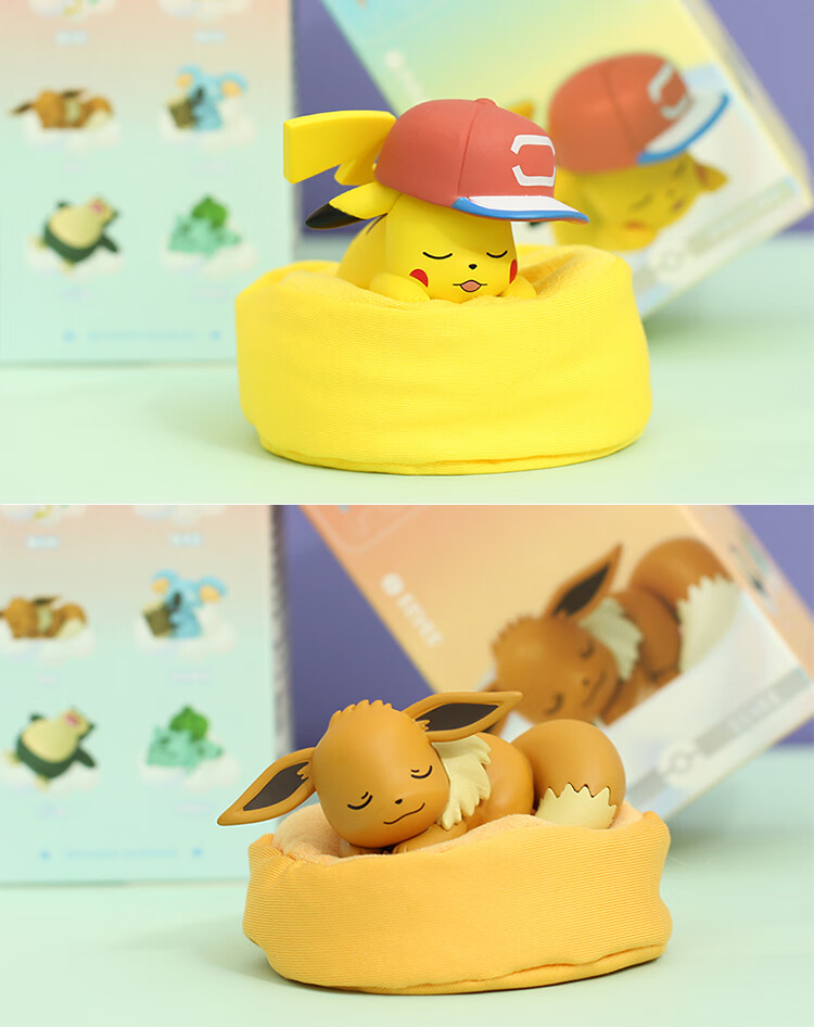 精灵宝可梦手办精灵宝可梦盲盒神奇汽车周边车载摆件皮卡丘公仔玩具树