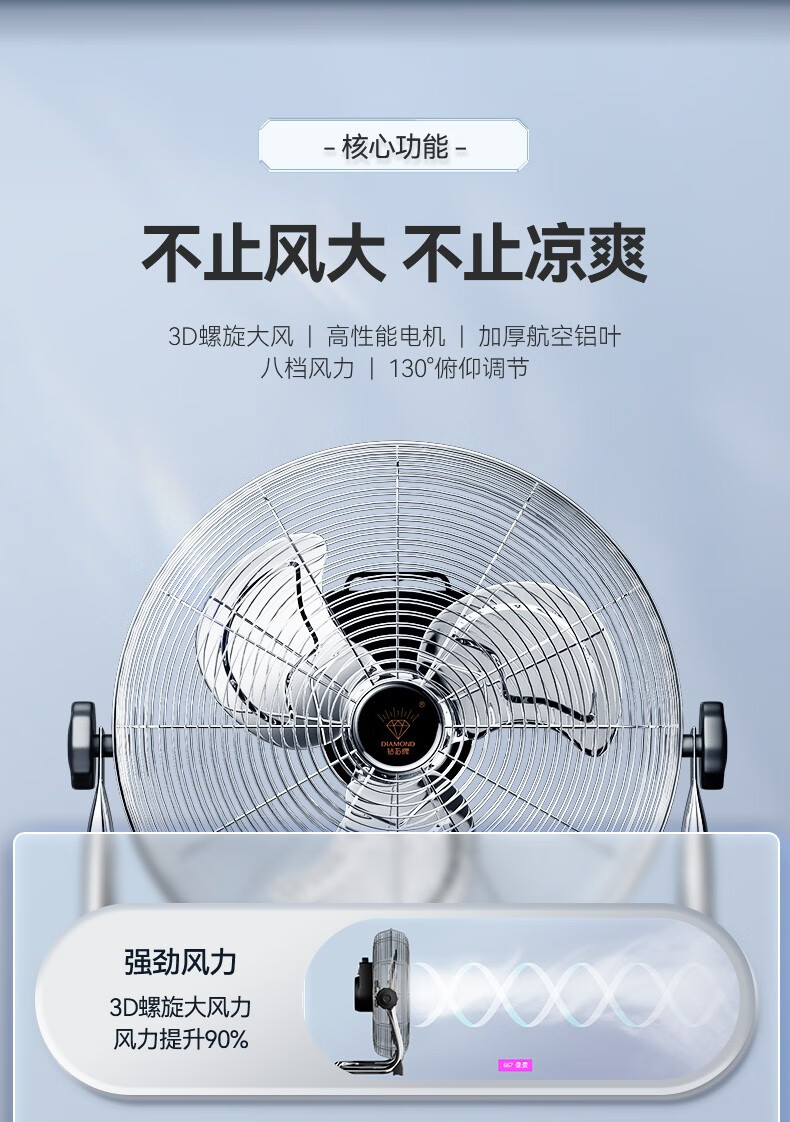 鑽石牌diamond電風扇工業風扇趴地扇強力落地扇臺式大功率家用工地坐