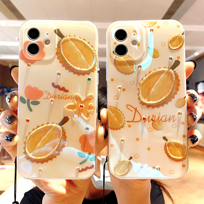 cvaojuv创意水果榴莲适用12pro苹果12手机壳iphone11手机套xsmax夏日