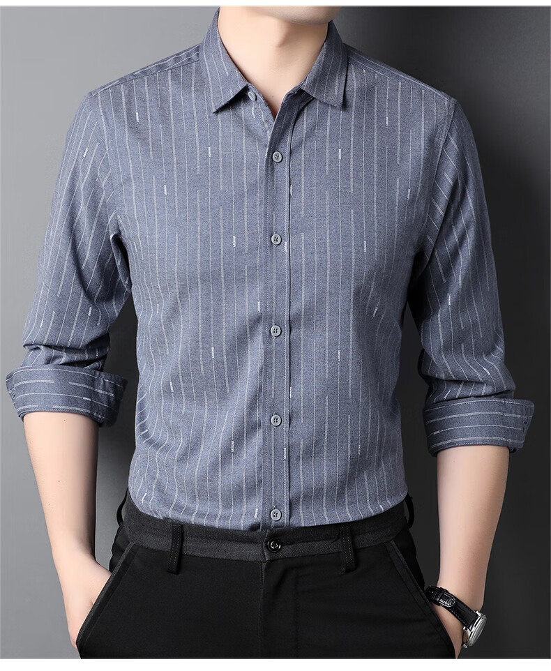 30岁男士搭配衣服男士正式宽松衬衫春秋季30-35-40岁成熟男子搭配品牌