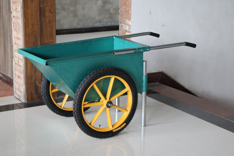 翻斗车劳动两轮手推搬运车工地小推车建筑家用垃圾拉货灰斗车轮胎