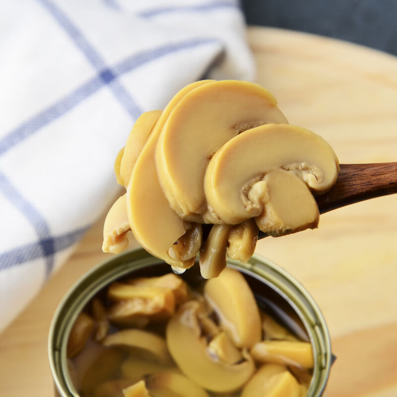 口蘑罐头184g7式蘑菇罐头片菇即食白蘑切片奶油蘑菇汤披萨意面沙拉