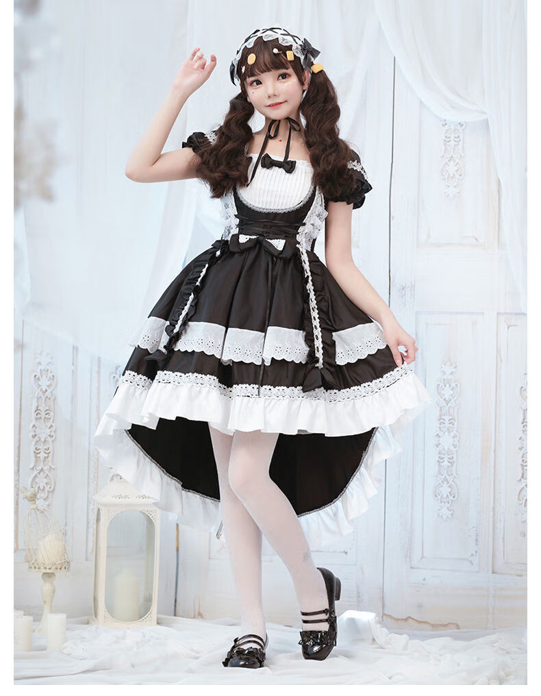 弥漫之夜洛丽塔女仆装日系lo娘裙子lolita哥特萝莉洋装学生公主连衣裙