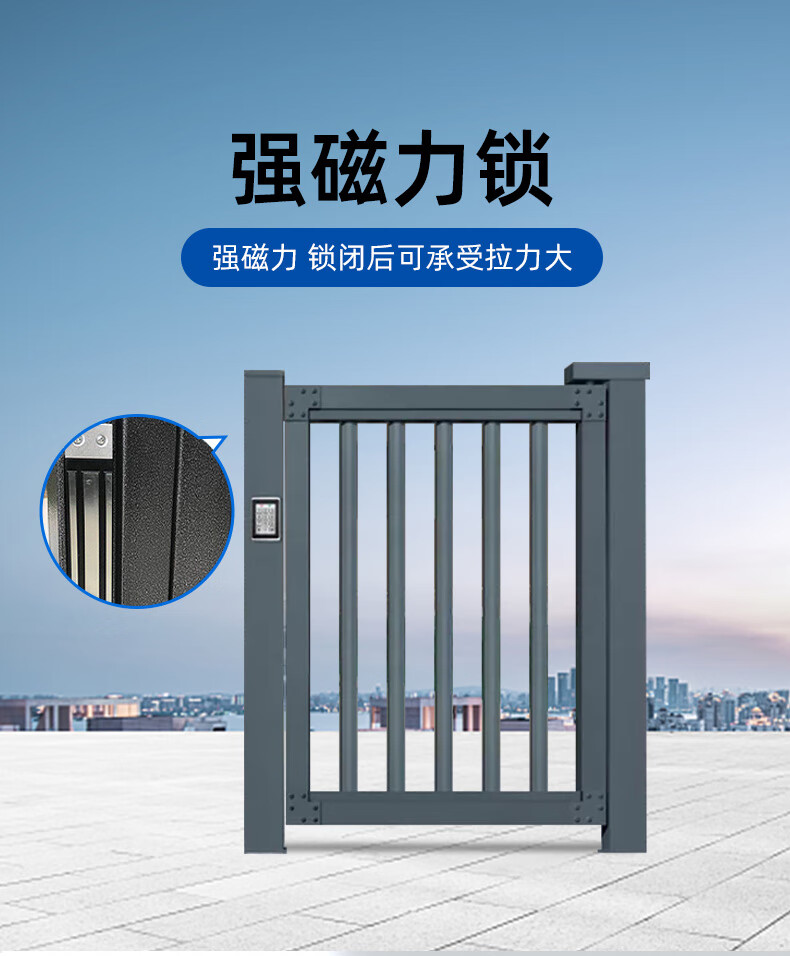 恒泊人行通道智能电动小门小区广告栅栏门自动人脸门禁系统广告门