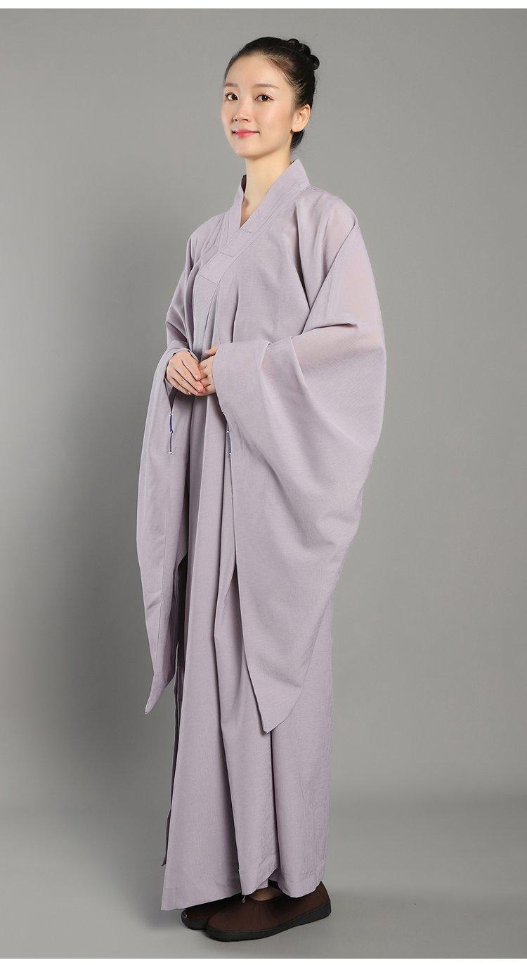 佛教佛堂法会麻纱僧服海青居士服女男款咖啡黑色僧衣海清普通麻纱黄色