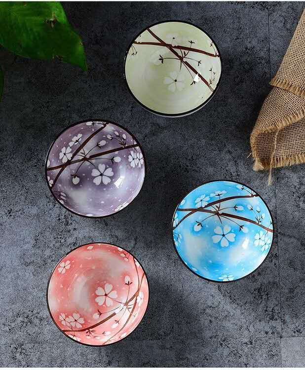 子釉下彩创意卡通陶瓷碗 家用吃饭碗餐具套装 4.