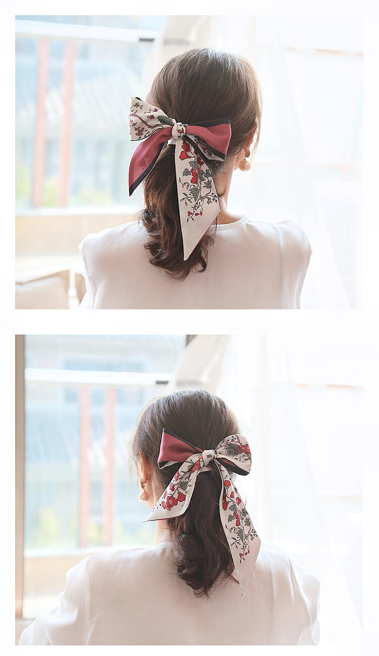 塔罗牌系带小丝巾扎发绳头巾缎带编发麻花辫发带网红韩国发箍超仙 酒