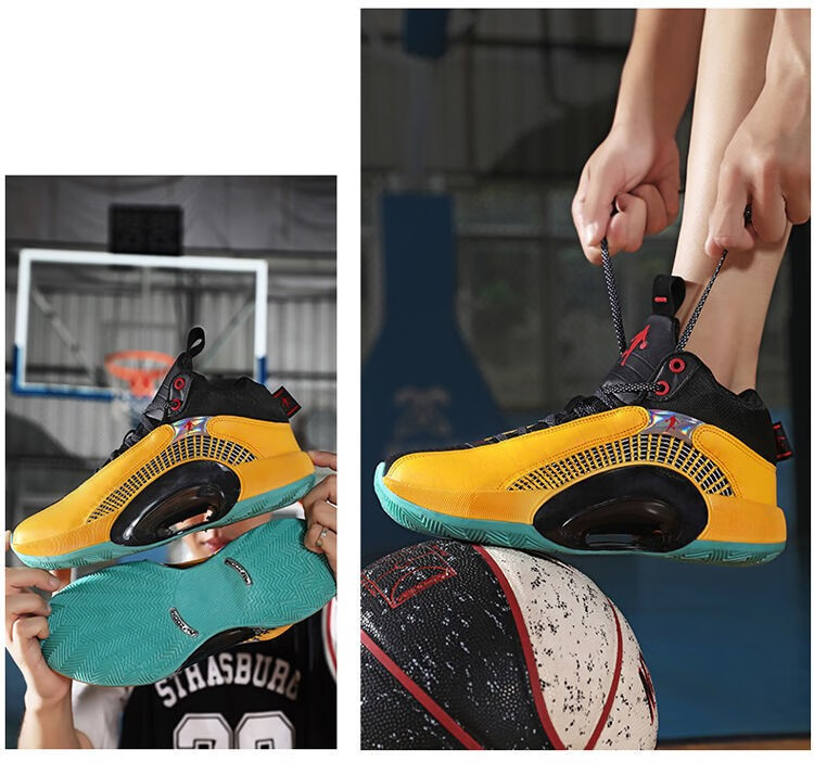 高版本公司级乔35代篮球鞋灰蓝红锡安aj35白蓝郭艾伦紫禁之巅气垫运动