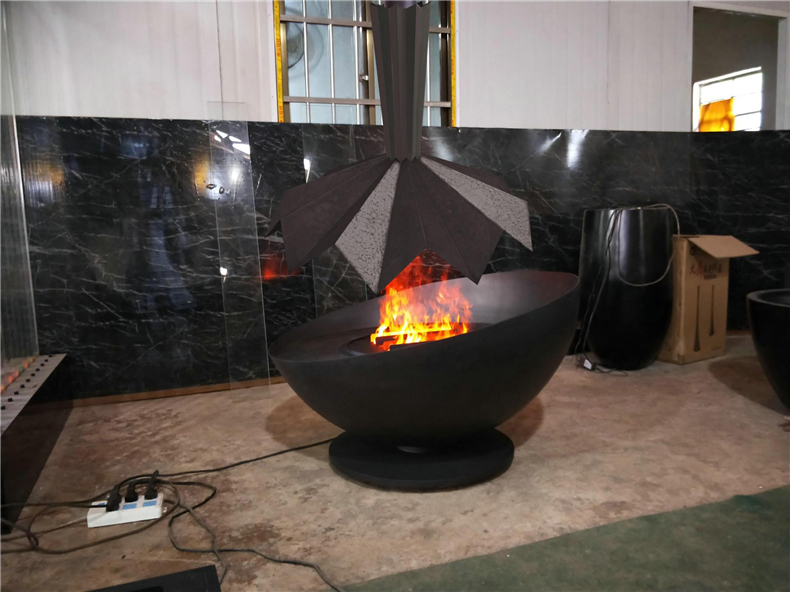 篝火仿真定制伏羲3d雾化壁炉嵌入式圆形防水真火悬挂取暖加湿仿真火焰