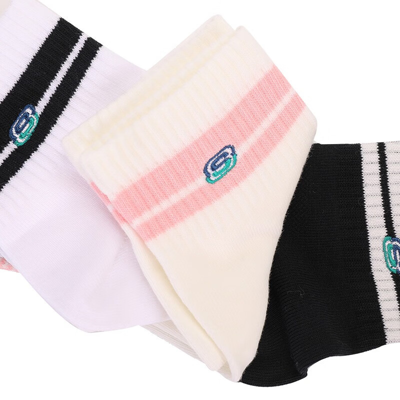 skechers斯凯奇官方袜子男女袜2022春季新品时尚短袜3双装l122u07701