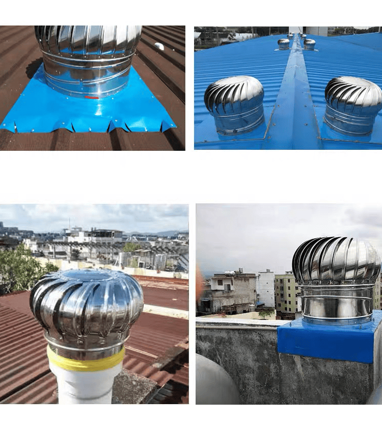 500型不锈钢屋顶风球通风器雨厂房养殖场无动力换气球散热风帽110mm