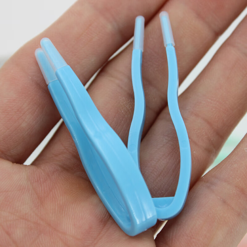 镊子塑胶 级塑料镊子儿童手工diy工具平头弯头安全拼豆夹子玩具 5只