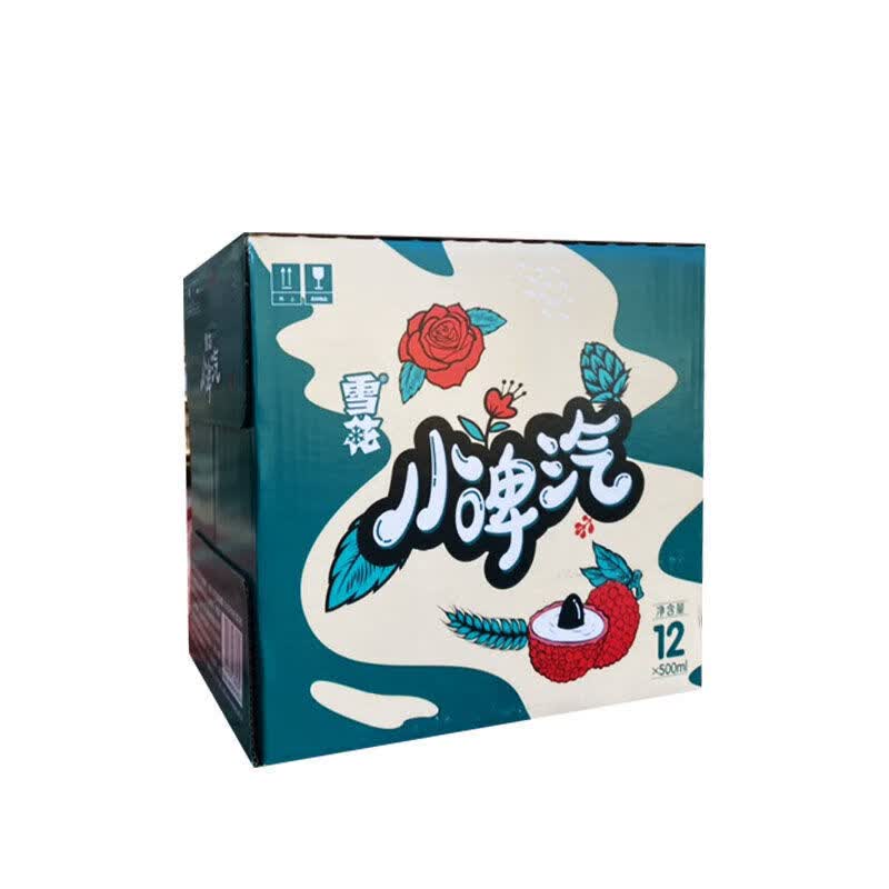 小脾气汽洁方雪花啤酒出品雪花小啤汽玫瑰荔枝味碳酸饮料500瓶装*弭黎