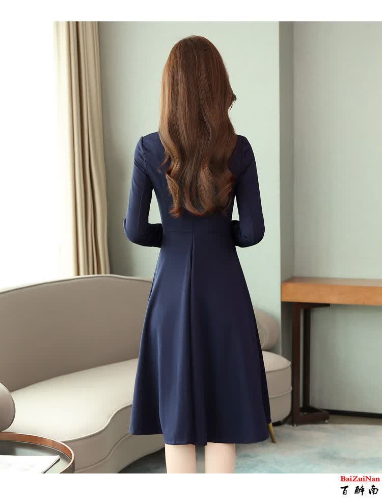 苍染百醉南秋季连衣裙肥婆304050岁女人美丽秋天衣服女士裙子中长款