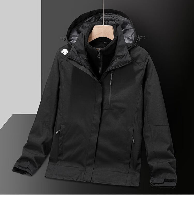 迪桑特(decente)冲峰衣三合一两件套连帽防风防寒防水保暖登山进藏户