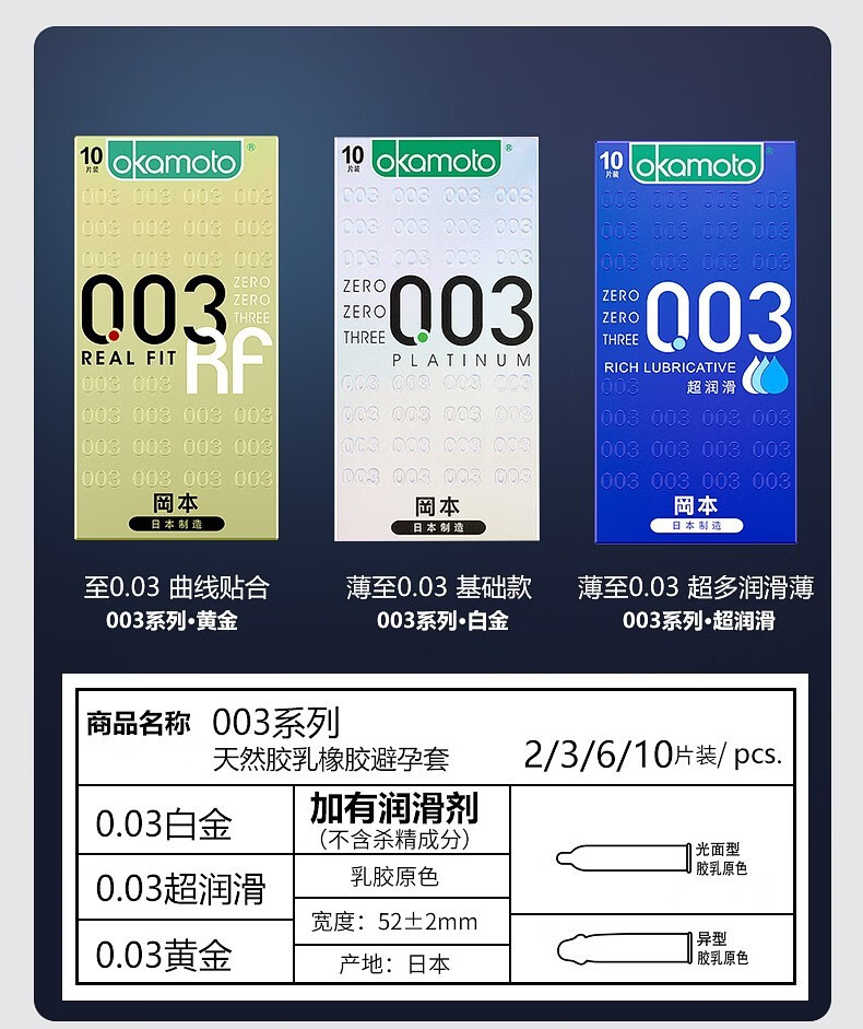 【冈本至薄】冈本003避孕套0.