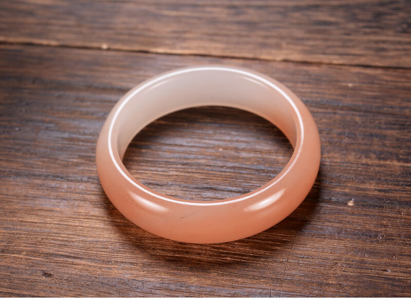 新疆拉玛依天然金丝玉/红粉白转色/宝石光/手镯子/57