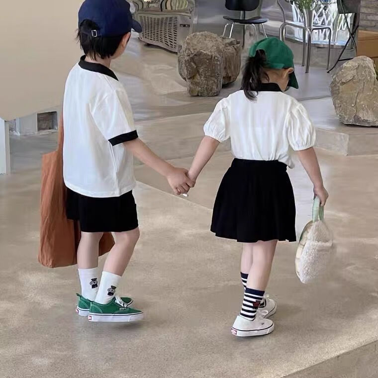 瓦林卡姐弟装套装小孩衣服夏季小朋友男童女童夏款4-5岁儿童童装六一