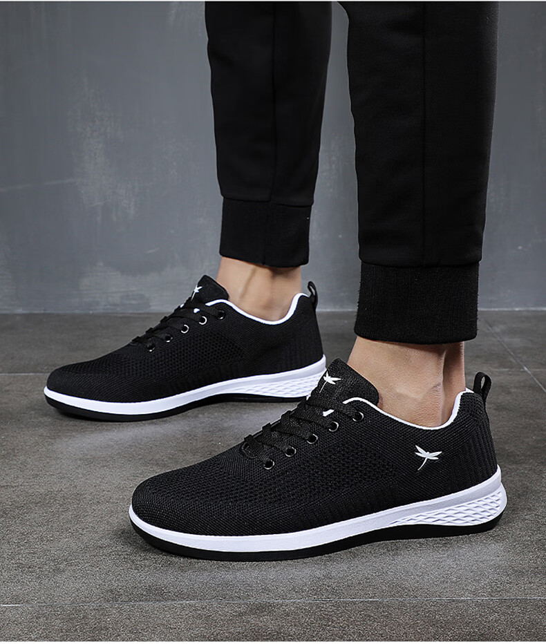 夏季飞织透气红蜻蜓男鞋网面鞋男新款网鞋舒适运动鞋跑步鞋男士防滑