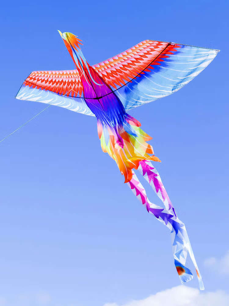 潍坊大型风筝中国风 潍坊风筝新款凤凰成人高档孔雀风筝微风易飞卡通