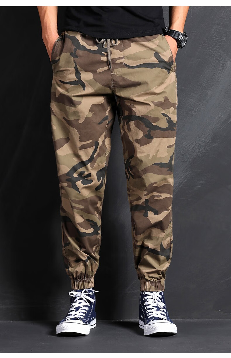 ak army 男装 工装裤男直筒迷彩束脚户外登山裤 cargo小脚休闲裤 灰