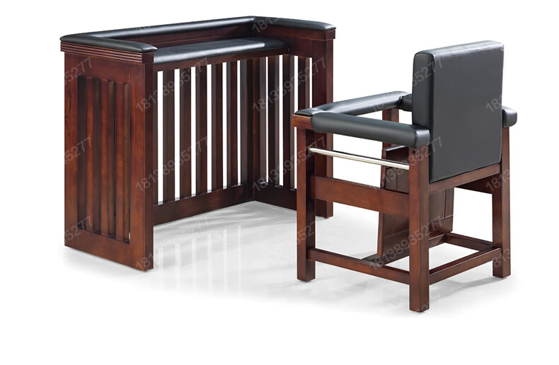 羚羊色彩证人椅防撞围栏问话椅软包被告谈话椅橡木椅可定制带锁 软包