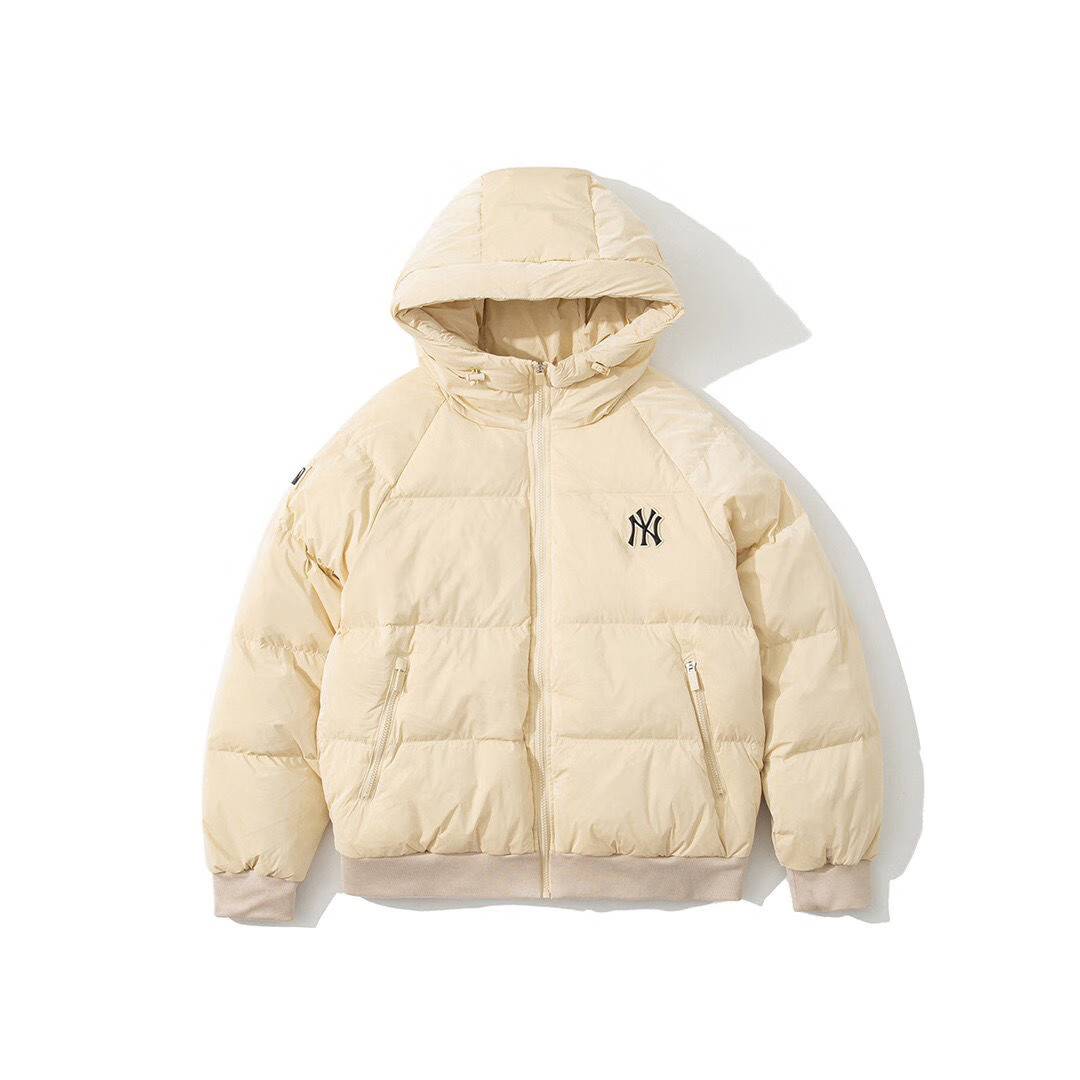 b洋基队ny2022韩国磨砂哑光白鸭绒保暖蓬松柔软羽绒服男057 米白色