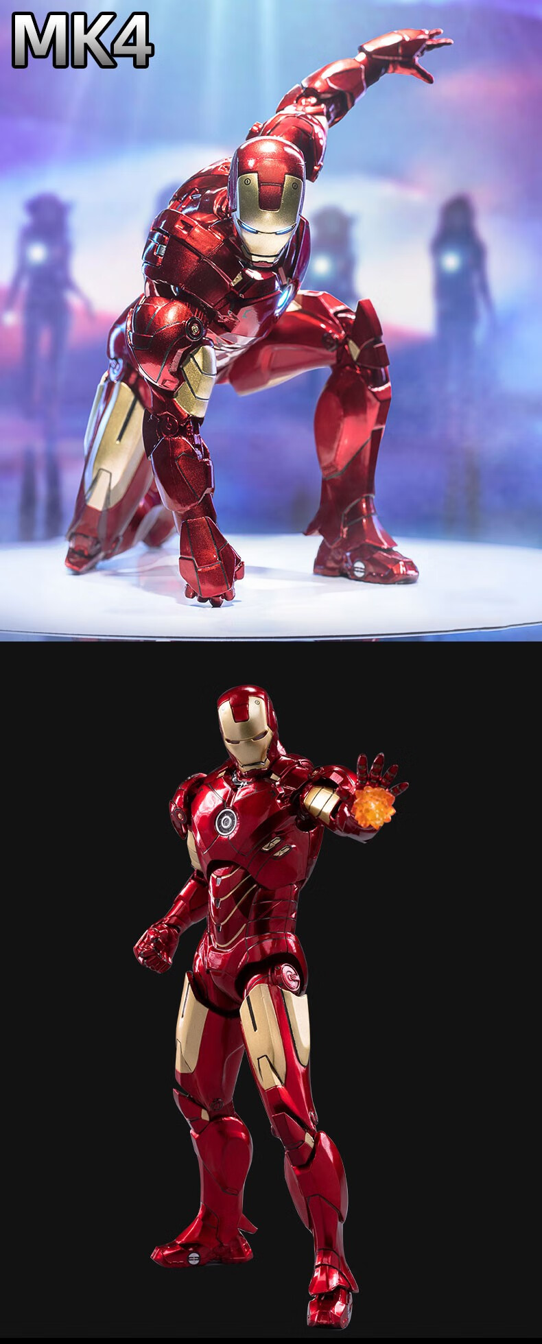 钢铁侠手办1:1合金mk50发光限量版复仇者联盟仿人偶模型摆件机甲