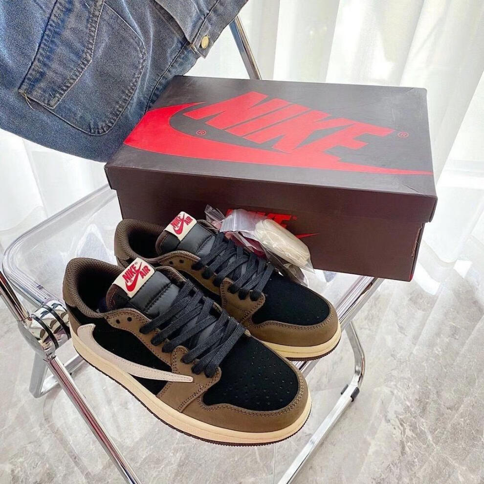 旗舰官方同款 莆田纯原aj1倒钩深棕低帮休闲板鞋运动鞋篮球鞋aj男女鞋