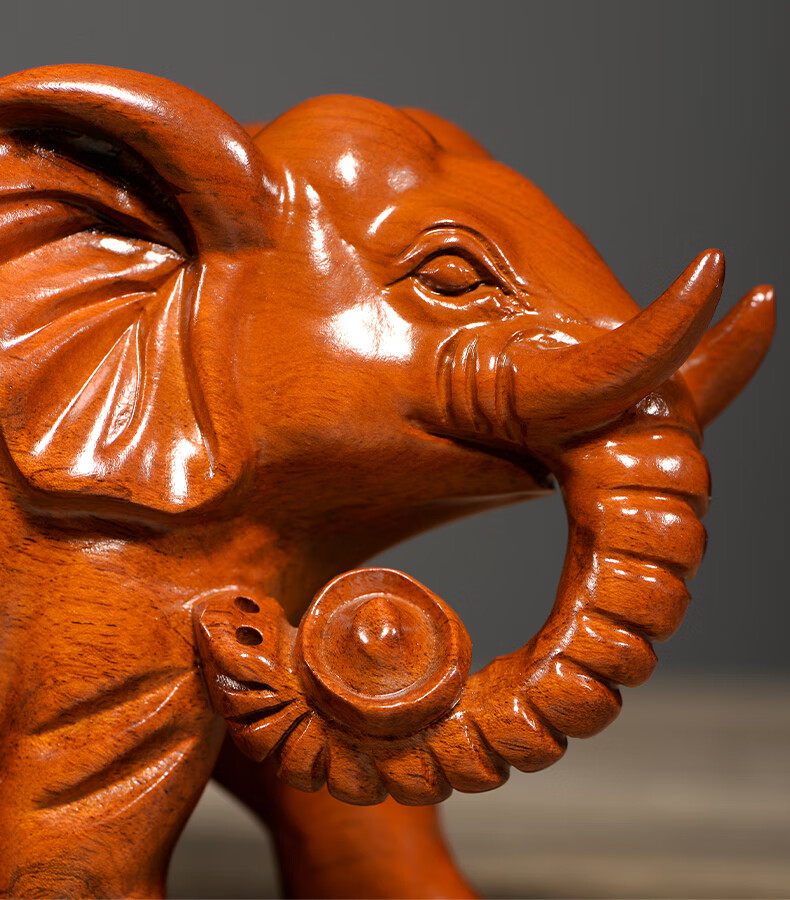 刺史花梨木雕木头大象摆件一对实木质客厅工艺品装饰红木乔迁新居礼品