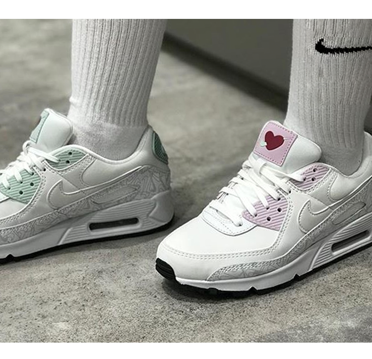 nike耐克女鞋air max 90 情人节糖果鸳鸯爱心运动鞋气垫鞋休闲跑步鞋