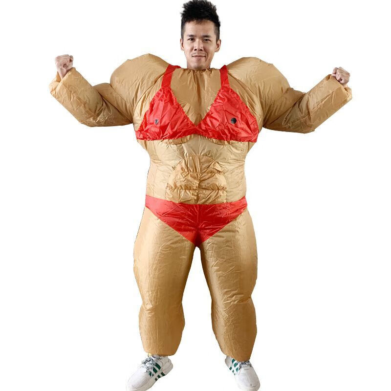 定制新年礼物万圣节年会演出卡通人偶服装相扑充气衣服健身房肌肉健美