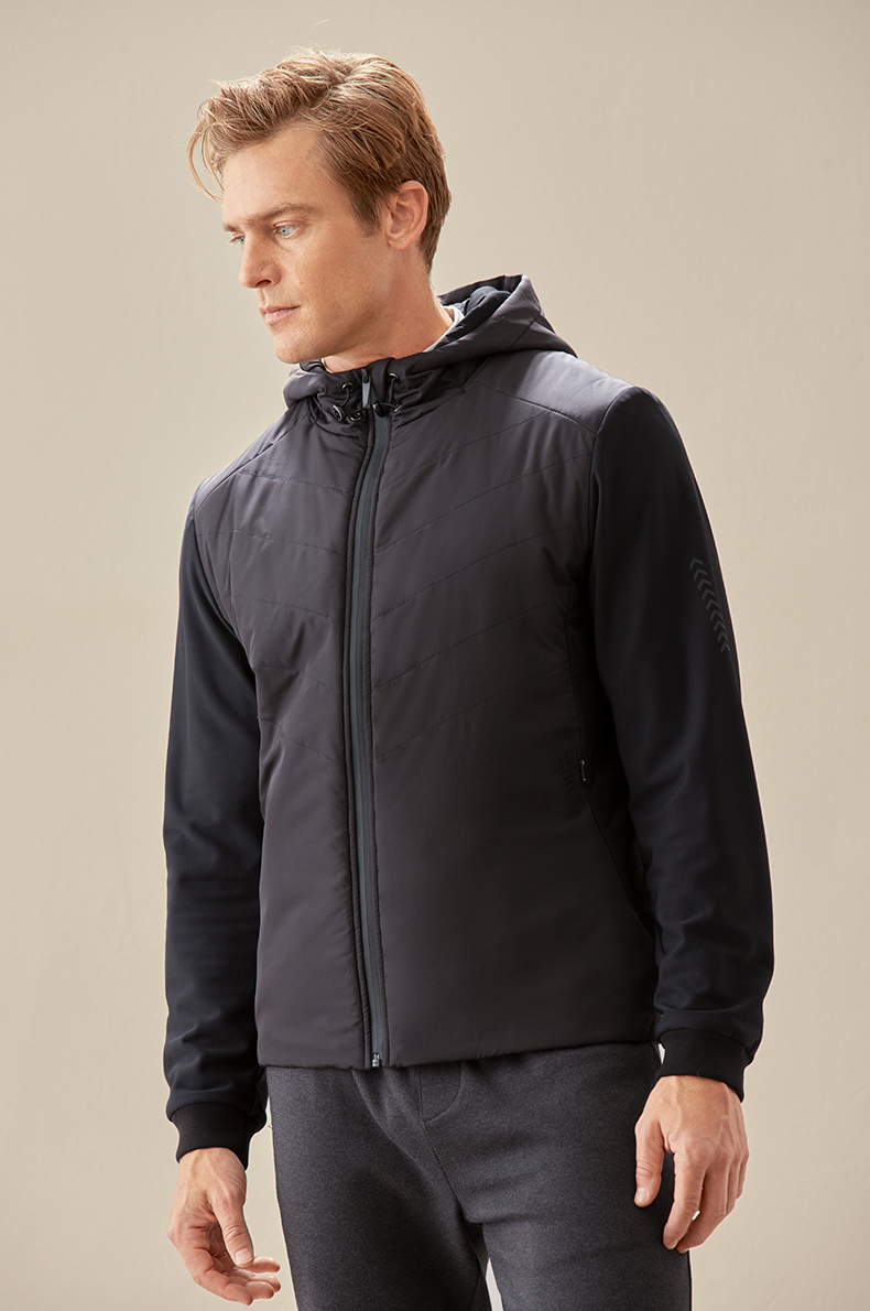 爱慕先生外套男士20aw酷感运动拉链长袖外套ns62d961 黑色 185