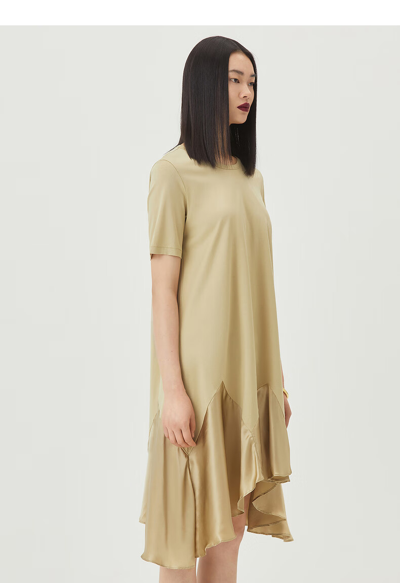 jnby/江南布衣夏季连衣裙圆领中长款拼接休闲连衣裙女5l3512810 789/